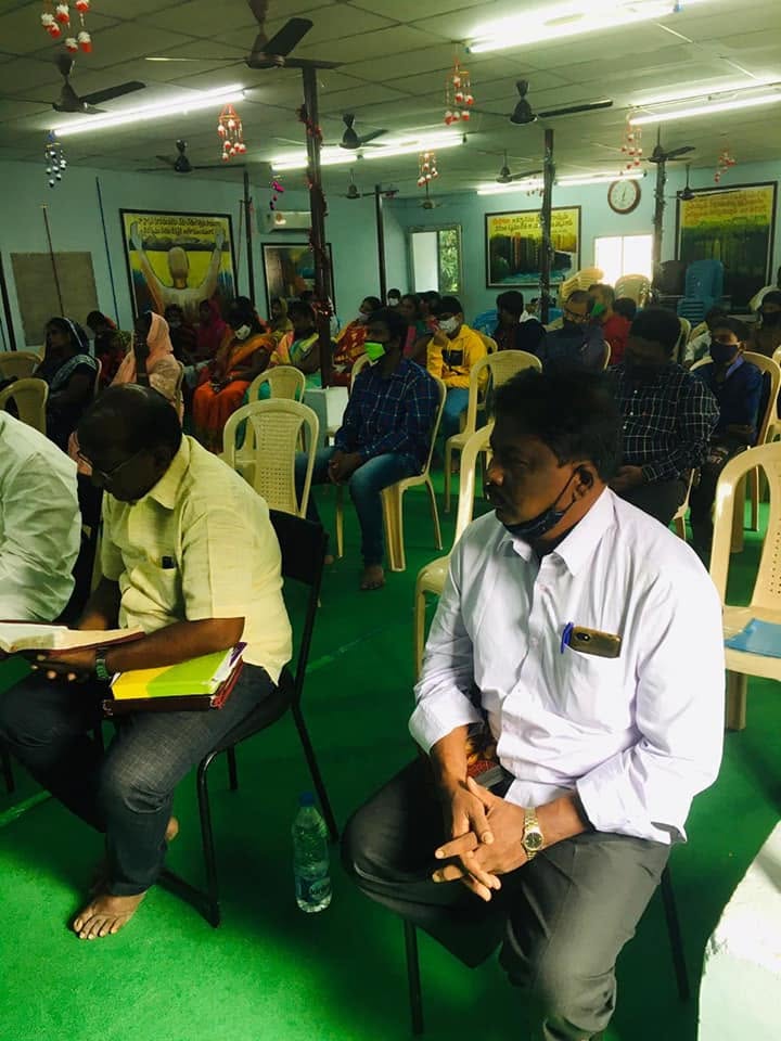 Church members gathered for fellowship